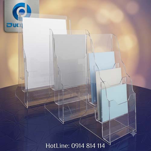 Mẫu kệ mica đựng tờ rơi