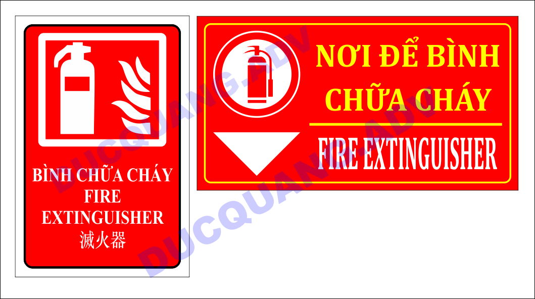 Biển báo nơi để bình PCCC