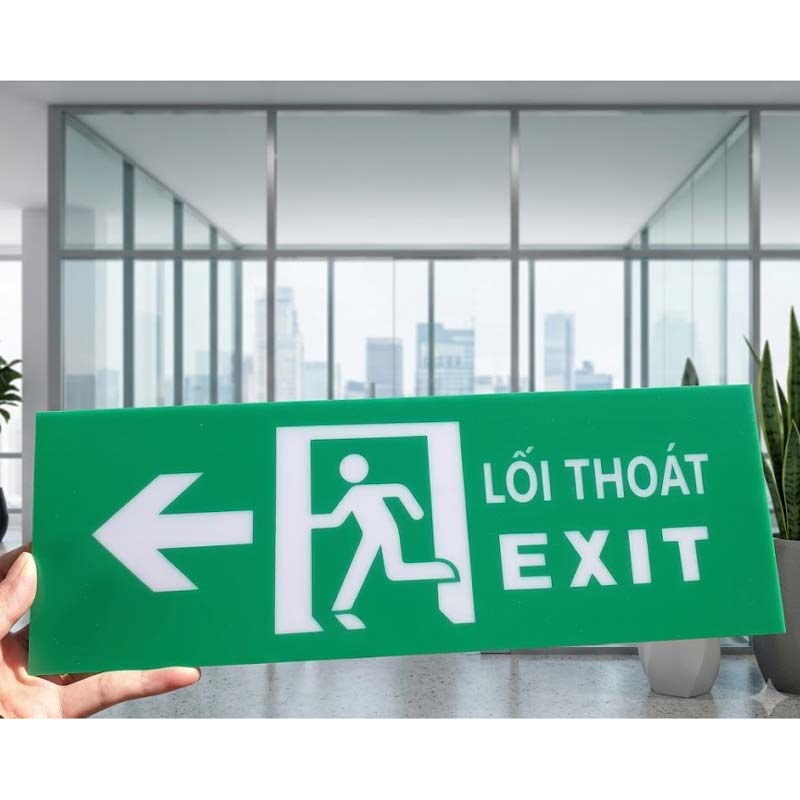 Bảng Mica Exit lối thoát