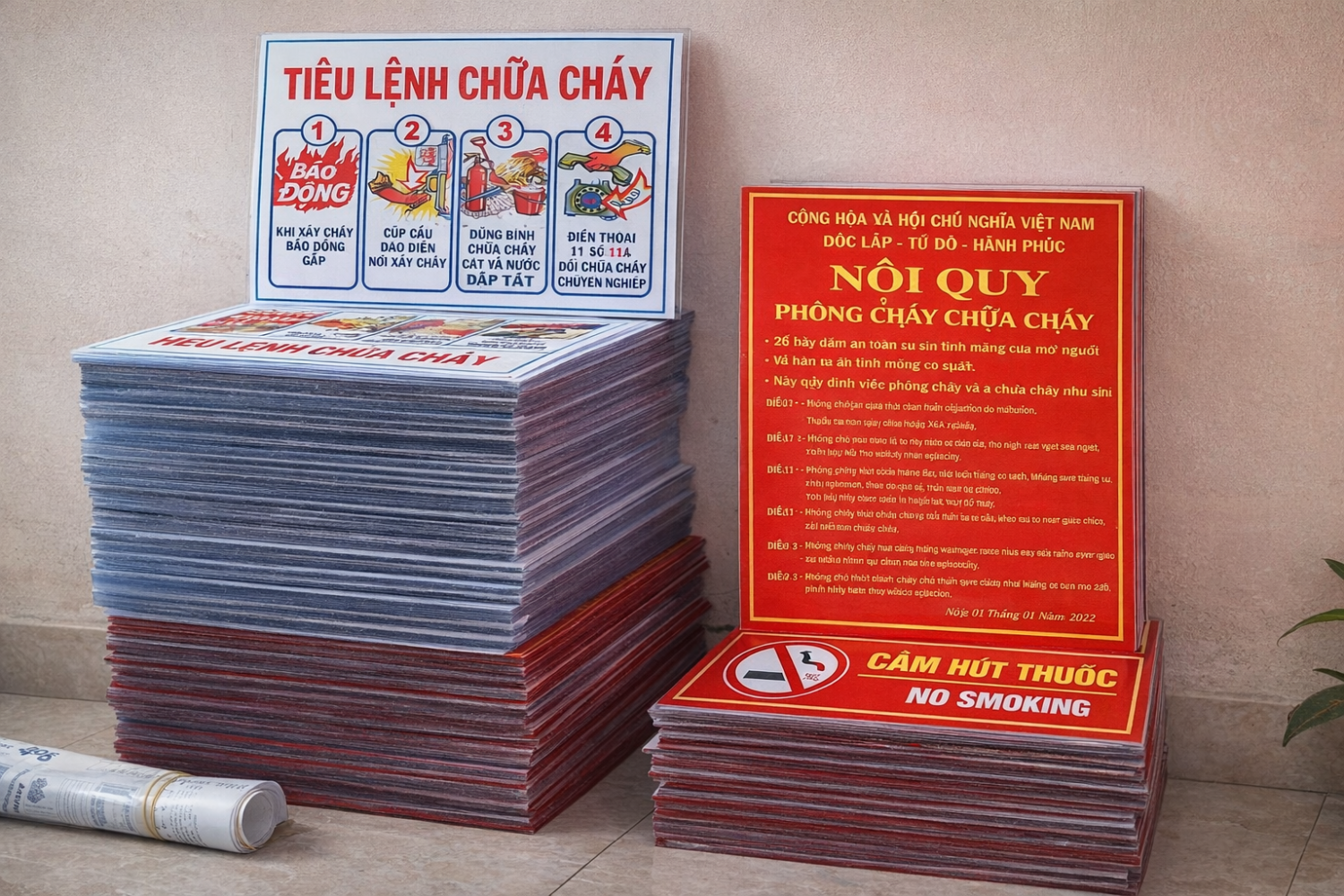 biển tiêu lệnh nội quy PCCC chữa cháy mica