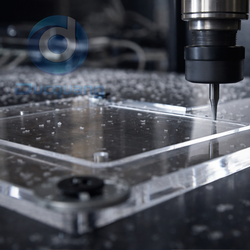 Gia công kệ mica trưng bày