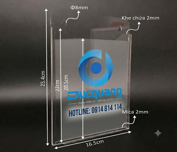 Mẫu kệ mica đựng tờ rơi
