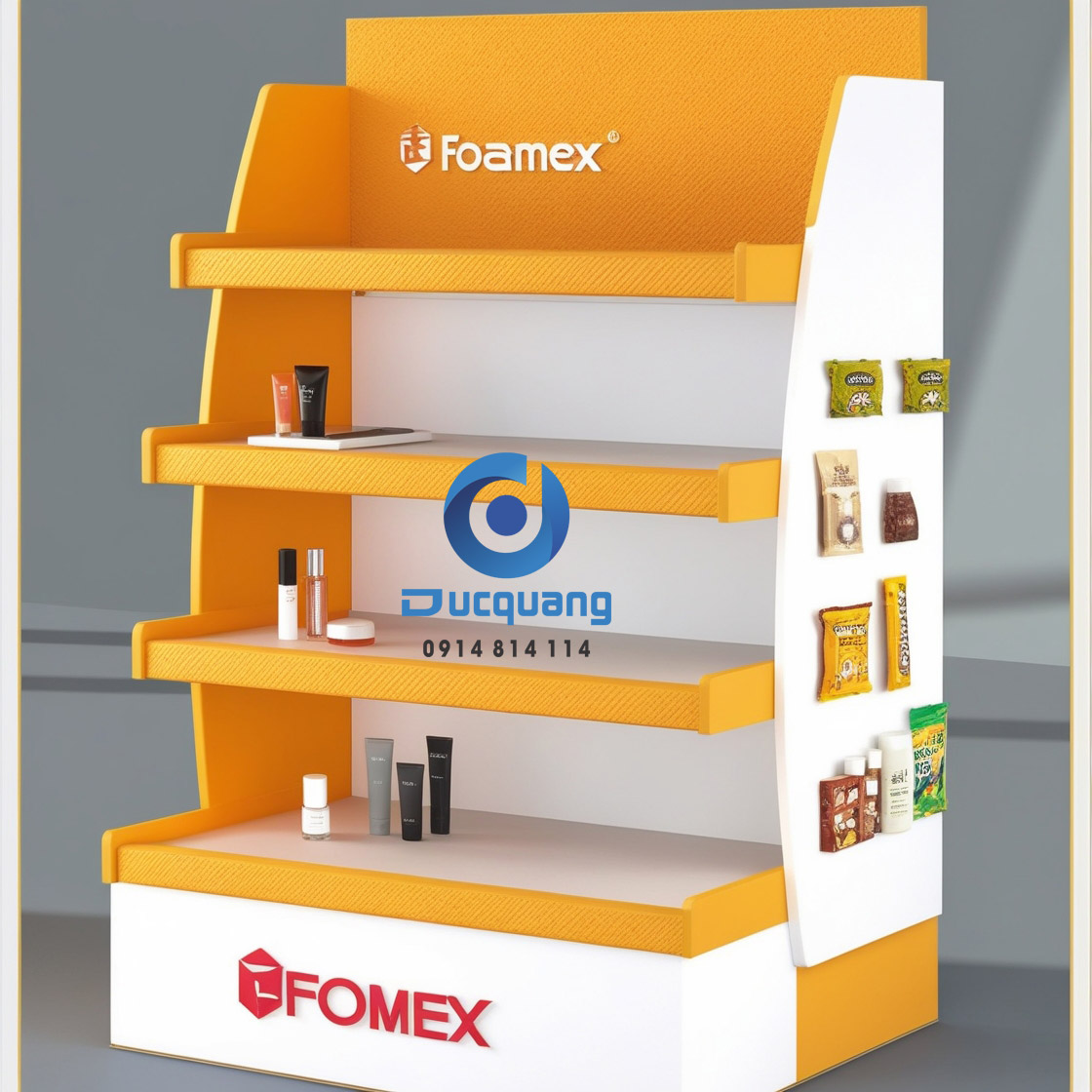 ke mica trung bay san pham